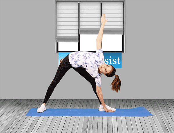 Yoga Poses for Patellar Tendonitis or Jumper's Knee-Trikonasana or The Triangle Pose