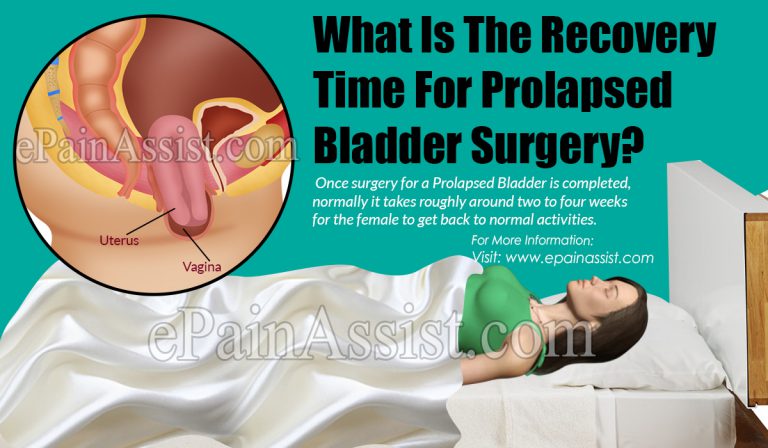 What Is The Recovery Time For Prolapsed Bladder Surgery?