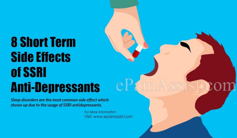 8 Short Term Side Effects of SSRI Anti-Depressants