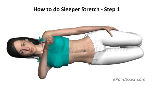 How to do Sleeper Stretch - Step 1 How to do Sleeper Stretch - Step 1